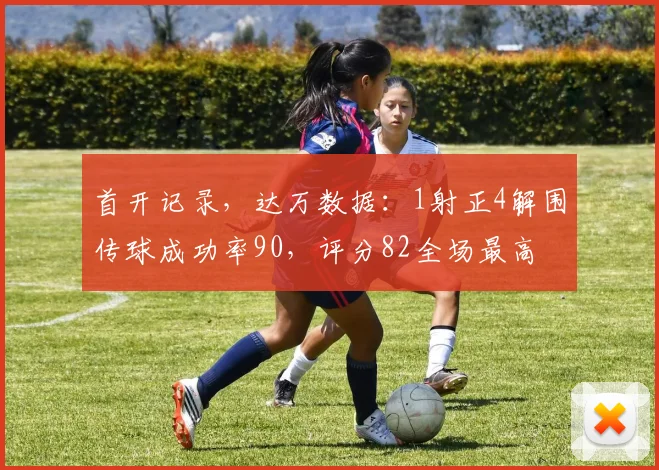 首开记录，达万数据：1射正4解围传球成功率90，评分82全场最高